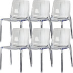 Amber Acrylic Armless Low Back Dining Chair