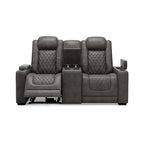 Signature Design by Ashley HyllMont – Causeuse inclinable électrique grise avec console – 71,75 po L x 39 po P x 44 po H