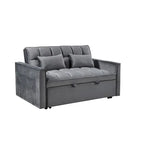 Causeuse moderne en velours avec dossier inclinable et poches, 2 places – Gris foncé / Gris clair / Bleu / Noir