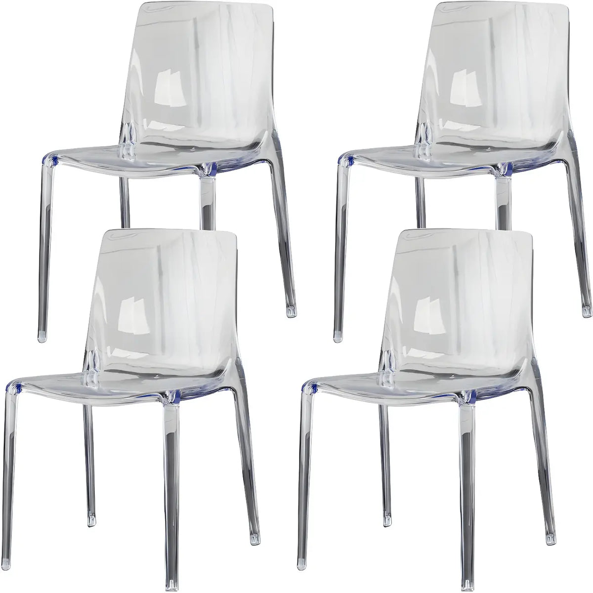 Amber Acrylic Armless Low Back Dining Chair