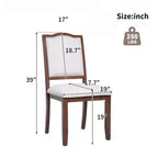 Set of 4 Farmhouse Dining Chairs with High Backs and Upholstered Seating