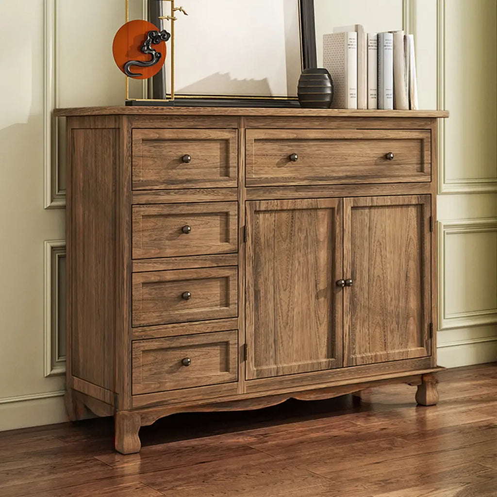 Rustic Brown Wood Accent Cabinet for Living Room Storage