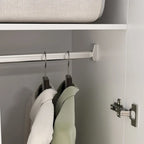 2-Door Wardrobe Armoires Freestanding Bedroom Armoire with Hanging Rod