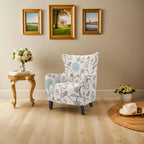Fauteuil rembourré à dossier haut avec pieds en bois Modern Retro 30.25 pour le salon
