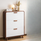 Traditional Hidden Adjustable 3 Tiers Solid Wood Shoe Cabinet