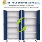 71 Inch Steel Storage Closet with Locking Doors and 4 Adjustable Shelves, Heavy Duty Metal Cabinet for Carport/Office/Pantry, Rust Proof Design