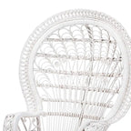 Modern Bohemian White Natural Rattan Peacock Chair