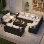 Set di Mobili da Esterno per Patio con Cuscino Spesso 10 cm