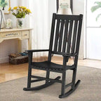 Rocking Chair Solid Wooden Frame Porch Rocker Indoor Outdoor