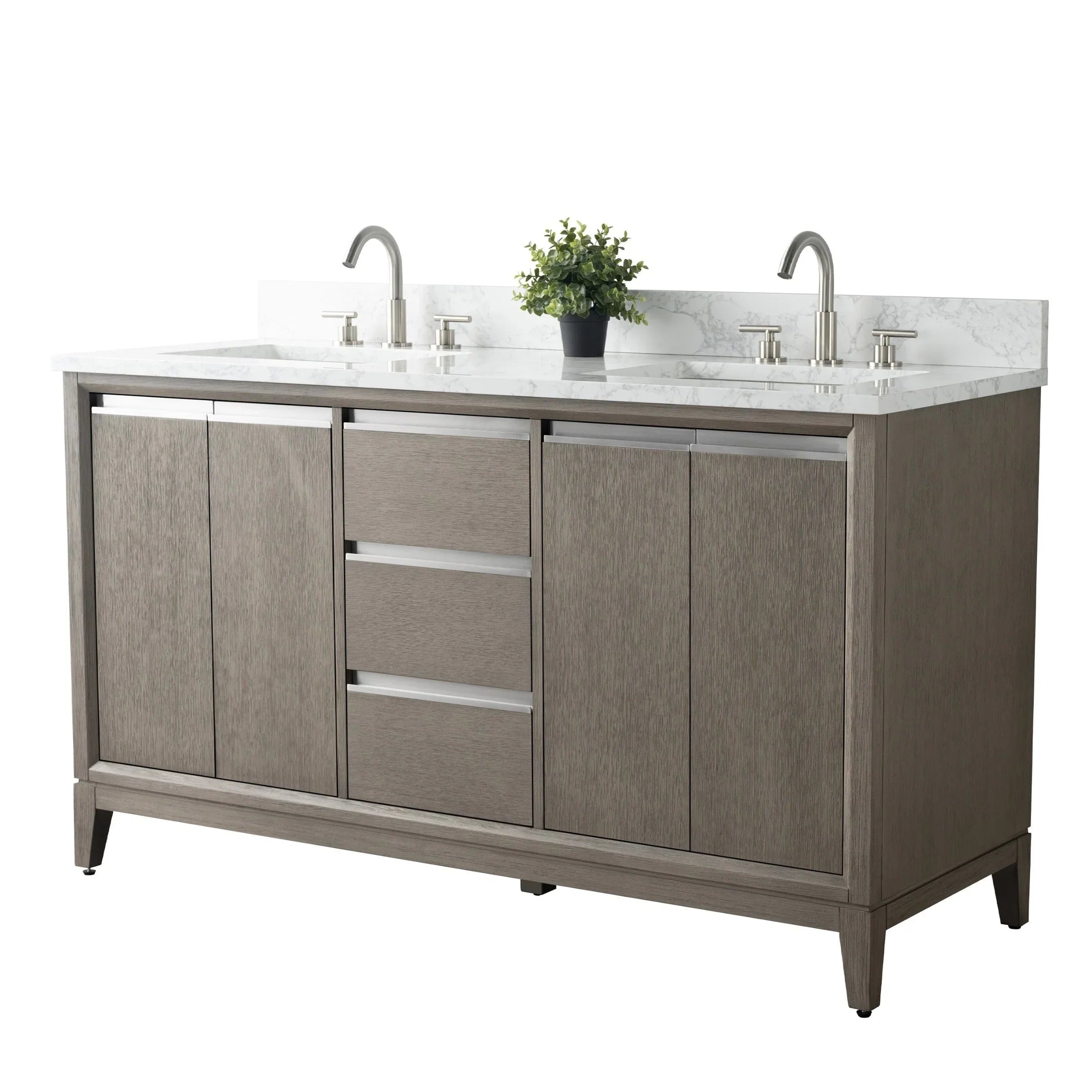 Vanity Art Bathroom Vanity with Ceramic Sink and Engineered Marble Top