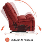 MCombo Fauteuil inclinable électrique sans accoudoirs surdimensionné à double moteur, inclinable Zeroarms parfait pour le salon en tissu PR607