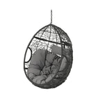Fauteuil suspendu d'extérieur en osier imperméable avec coussins, siège hamac – Capacité de 136 kg