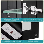 Bathroom Medicine Cabinet with LED Mirror, Surface or Recessed Mount, Dimmable Light, Anti-Fog, Adjustable Shelving