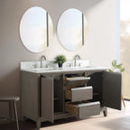 Vanity Art Bathroom Vanity with Ceramic Sink and Engineered Marble Top