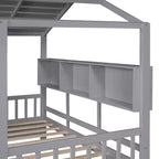 Twin/Full Size Wooden House Bed with 2 Drawers, Kids Bed with Storage Shelf - ModernLuxe
