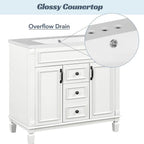 36'' Modern Bathroom Vanity with Top Sink and Mirror Cabinet,2 Doors and 2 Drawers