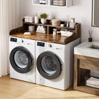 2-Tier Washer and Dryer Countertop with Shelf or Drawers, Laundry Countertop Cover with Non-Slip Pad, 54X27.5 Laundry Topper for Folding Clothes