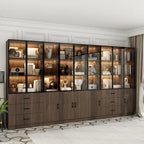 Vetrinetta illuminata personalizzabile in alluminio e vetro per buffet/libreria