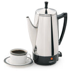Cafetière à percolateur Presto en acier inoxydable, 12 tasses, robuste, argent - 2.79