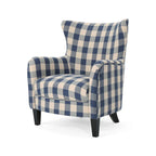 Fauteuil rembourré à dossier haut avec pieds en bois Modern Retro 30.25 pour le salon