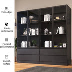 Display Storage Cabinet,Display Cabinet with Tempered Glass Doors, Showcase with 4-Tier Storage Shelves