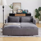 64.5 3-in-1 Convertible Corduroy Sleeper Sofa Bed with Pullout Bed