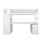 Twin Size Loft Bed with 7 Drawers, 2 Shelves, Cabinet and Desk for Kids and Teens