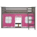 Max & Lily Twin over Twin Low Bunk with Curtains