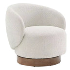 Spruce&Spring Upholstered Swivel Accent Barrel Chair with Wood Base