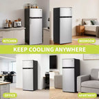4.5 Cu.Ft Mini Fridge with Freezer,Compact Refrigerator w/Reversible Door, Adjustable Thermostat Energy-Efficient, Small Fridge