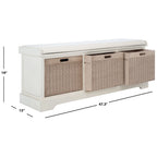 Banc de rangement SAFAVIEH Fiorello 3 tiroirs avec coussin - 47,3 L x 15 P x 19 H - 47Lx15Px19H