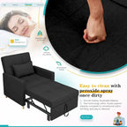 AECOJOY Poltrona Letto 3 in 1 con Cuscino e Schienale Convertibile