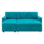 Reversible Sectional Sofa with Pull-Out Sleeper Bed, Hidden Storage Chaise, Durable Legs,