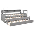 Whisen Twin XL Daybed in Legno con 2 Letti Estraibili, 3 Vani portaoggetti, 1 Luce Gratuita e USB per la Ricarica