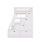 Twin Size Loft Bed with 7 Drawers, 2 Shelves, Cabinet and Desk for Kids and Teens