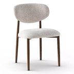 Set of 4 Modern Upholstered Dining Chairs with Curved Backrest, Iron Frame Armless Side Chairs for Dining Room, Kitchen-Panipeachy