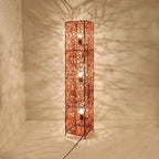 Plug In Column LED Rattan Floor Lamp for Living Room
