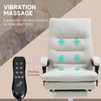Fauteuil de bureau massant, chauffant et inclinable en microfibre Vinsetto avec vibrations
