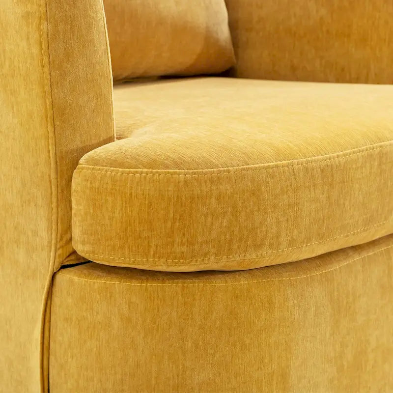 Modern Chenille Upholstered Swivel Accent Barrel Chair Set Modern Swivel Armchair for Living Room