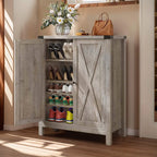 Meuble de rangement pour chaussures Moasis à 5 niveaux et 20 paires avec portes doubles pour entrée