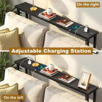 Rust Brown 1pcs Triamine Iron 100*15*79cm Entryway Table with Plugs