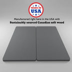 ONETAN, Sommier tapissier fendu de 3,8 cm pour matelas/support de lit - Entièrement assemblé, confort et soutien améliorés, gris