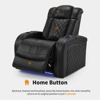 MCombo Power Recliner Chair with Adjustable Headrest, Dual Motor Home Theater Seating with USB Port, Breathable Leather HTS411