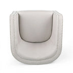 Swivel Accent Chair, Classic Round Barrel Style, Wheat Beige Fabric