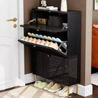 CLIHOME 24 Pair Entryway Shoe Storage Organizer Cabinet Flip Drawers Closet Shoe Rack Shelf Organizer