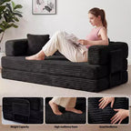 80.7 5-in-1 Convertible Sleeper Sofa Bed – Corduroy, 1200 lbs, No Assembly