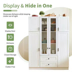 Whisen 71''H Freestanding Kitchen Storage Pantry, Large Dining Storage Cabinet Cupboard Sideboards With 6 Doors, Adjustable Shelves