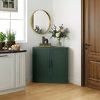 Dovelina Corner Cabinet with Adjustable Shelves Sideboard Buffet Wine Cabinet Kitchen and Dining Cabinet with Wood Doors - 31H x 31W, 36H x 31W