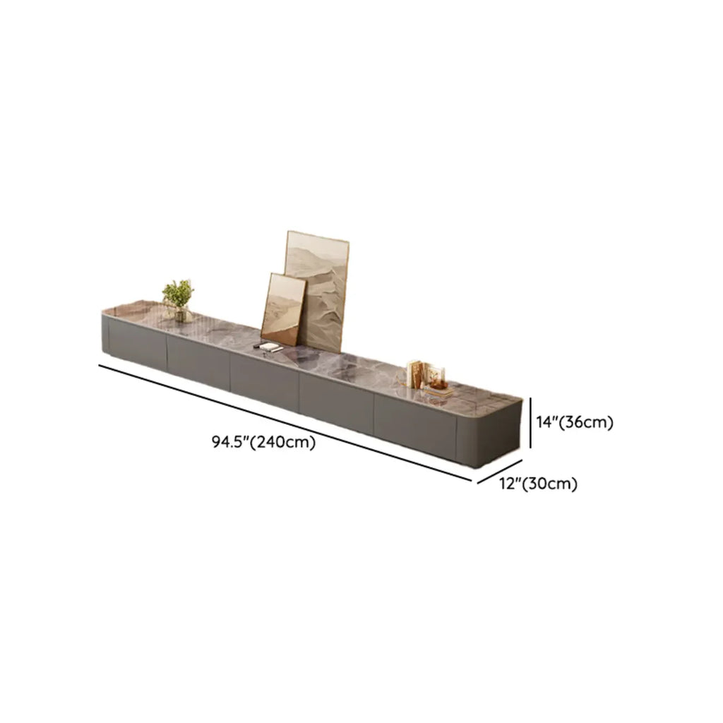 Meuble TV moderne en bois avec tiroirs et gestion des câbles
