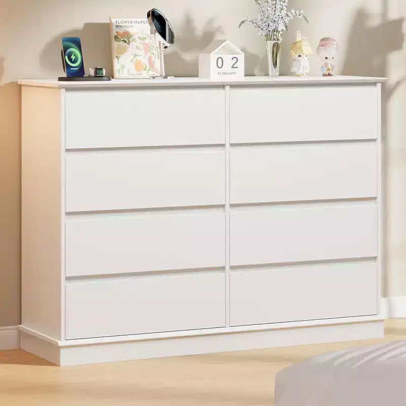 8-Drawer Storage Cabinet, Chest of Drawers with Deep Drawers, Large Wide-Top Closet for Living Room, Hallway, Children's Room